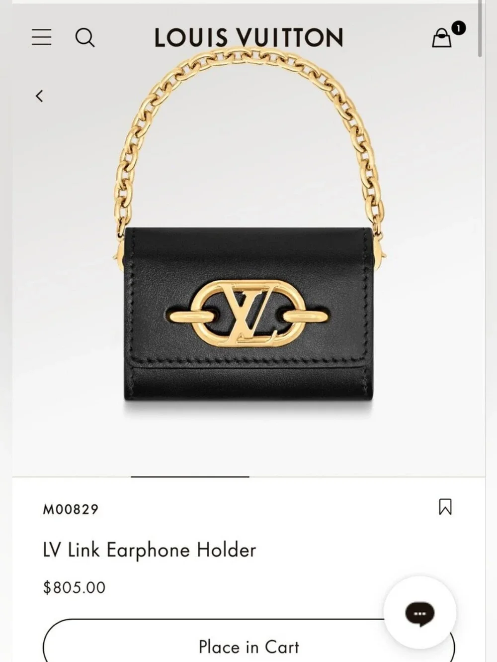 BNIB! RARE! Louis Vuitton LV Link Earphone Air Pod Case Holder Leather BAG CHARM